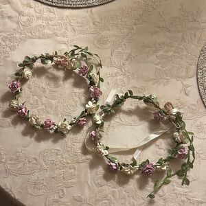 Floral Headband with Pink and White Roses